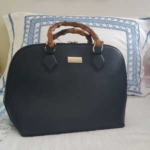 BCBG Black Bag with Bamboo Accent